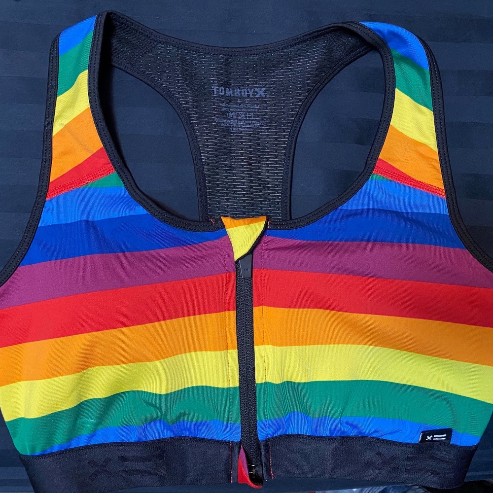TOMBOY X  Rainbow Zip Swim Top